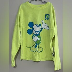 Disney Parks Kids Neon Yellow Mickey Mouse Spirit Jersey, Size Youth XL